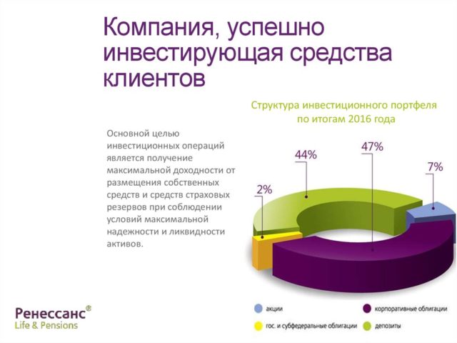 Структура инвестиционного портфеля Ренессанс